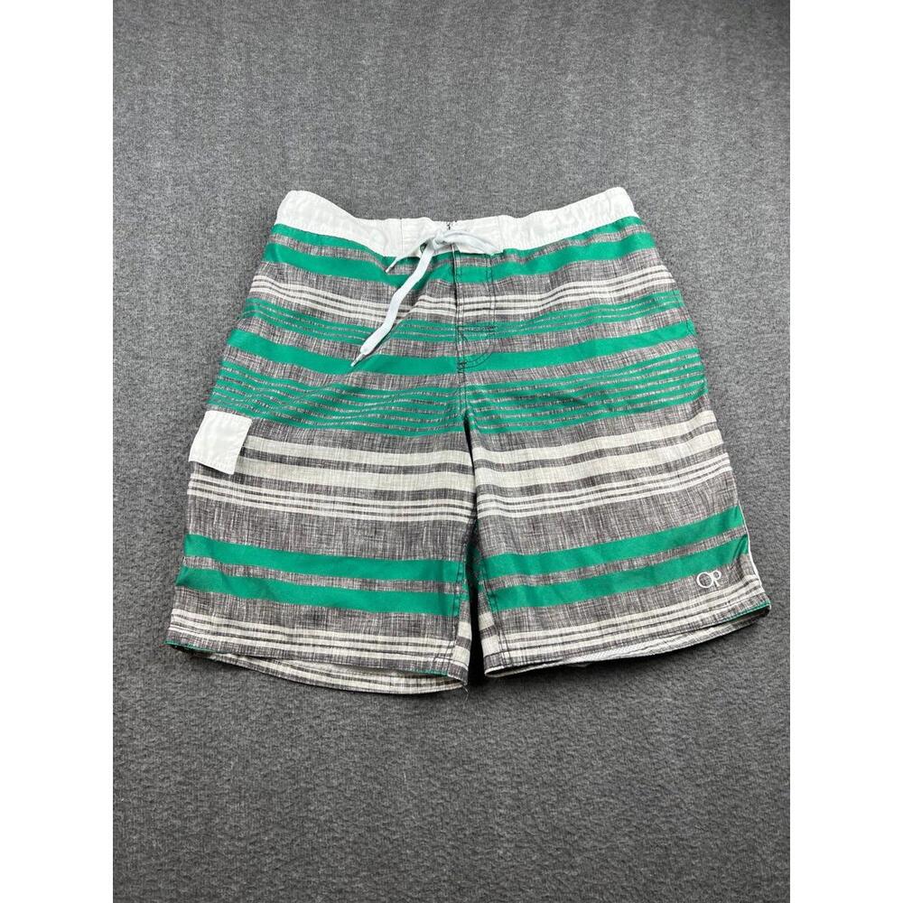 Ocean Pacific‎ Men's Swim Trunks Size Large Gray & Green Striped